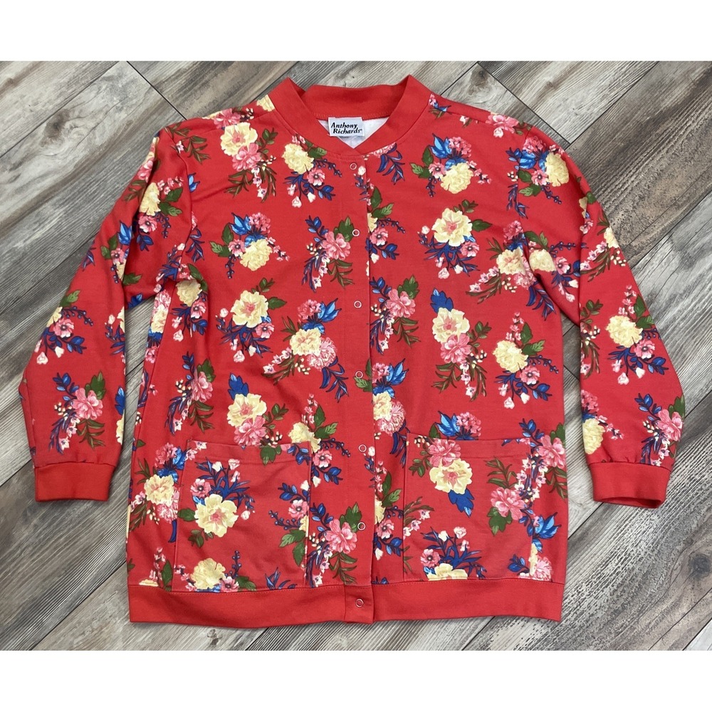 Vintage Anthony Richards Cardigan Sweater Womens Made in‎ USA Preppy Granny